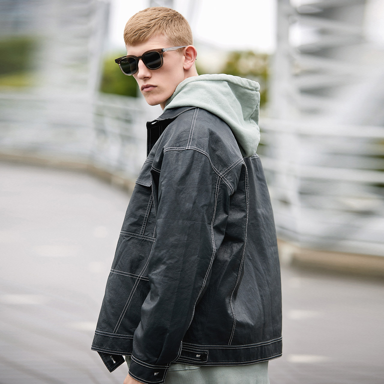 lilbetter机车皮衣男夹克帅气宽松褂子潮流男士韩版百搭外套秋装