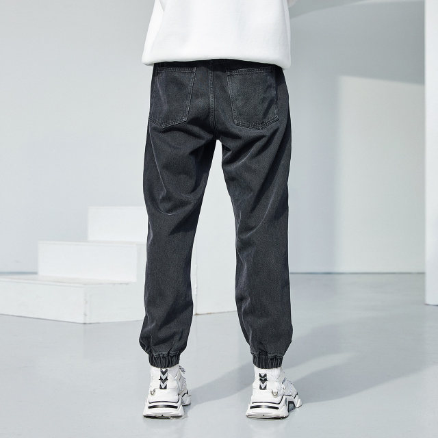 Lilbetter tie jeans men's trendy brand loose trousers Korean version of the wild spring and autumn men's pants trend Lilbetter tie jeans men's trendy brand loose trousers Korean version of the wild spring and autumn men's pants trend