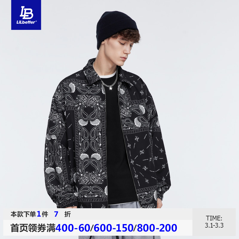 Lilbetter明星同款外套男潮牌腰果花夹克外衣个性衣服老爹褂子LB