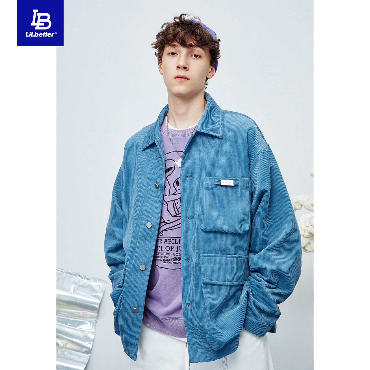 Lilbetter夹克男春秋灯芯绒褂子潮牌帅气工装外衣男士帅气外套LB