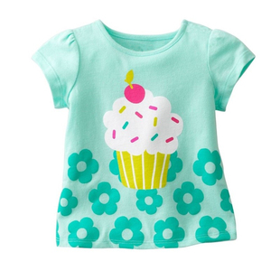 夏季新女童短袖T恤 纯棉半袖中小童时尚卡通宝宝上衣婴儿装打底衫