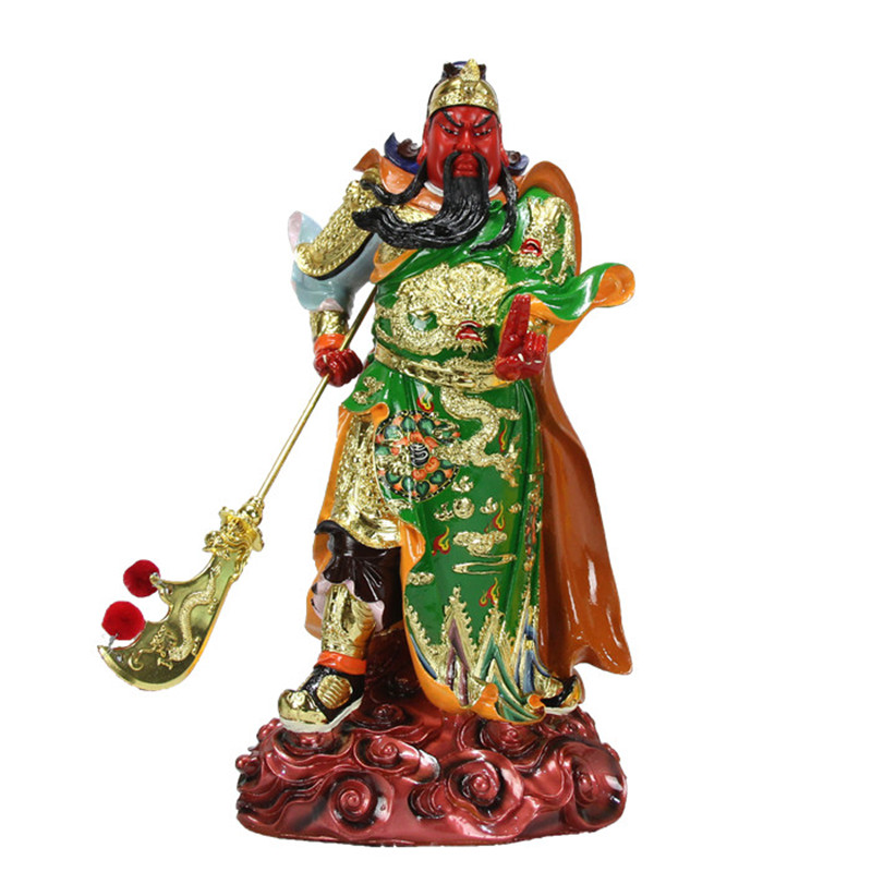 关公中式19寸站剑指关帝圣君武财神财神爷九龙神像装饰摆件