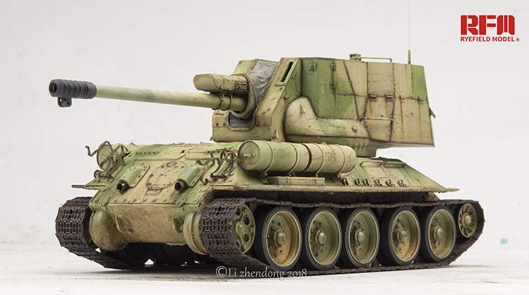 模型海光麦田rm-5013t-34自走榴弹炮坦克