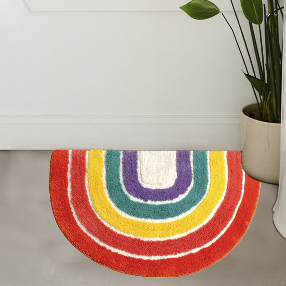 ins浴室地垫网红彩虹地毯摄影道具防滑垫门垫地垫