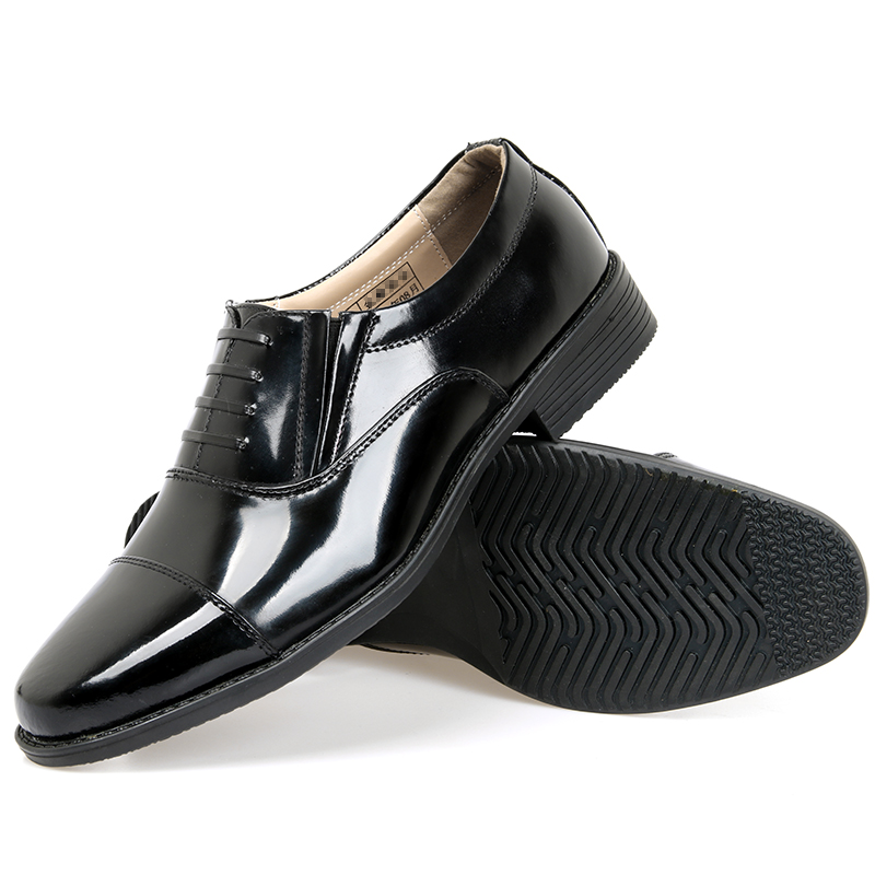 商务正装真皮亮面男士皮鞋士官漆皮鞋 07a礼服三接头军官皮鞋婚礼