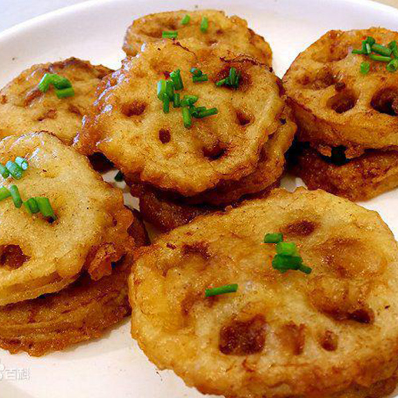 黄金藕合炸藕莲藕夹肉脆香藕盒酒店粥店特色其它