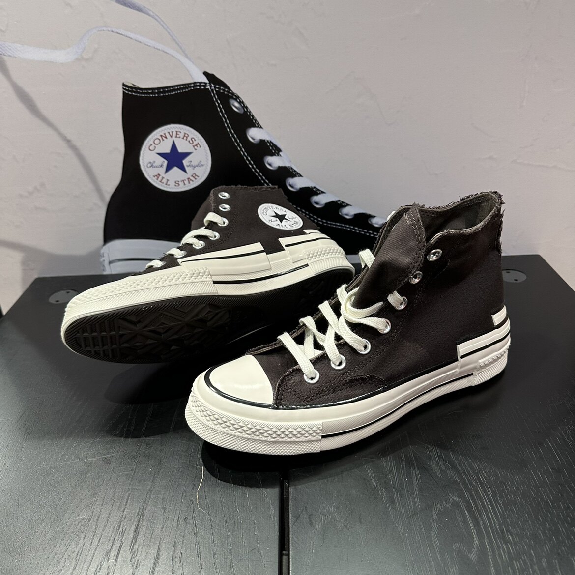 匡威converse正品奥莱专柜1970s咖啡色错位拼接高帮其它鞋类