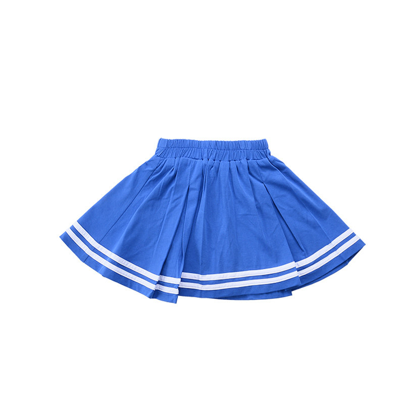 纯棉短裙制服校服纯色蓝白白条mm半身学院校服