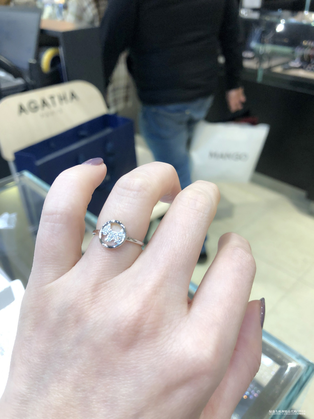 西班牙专柜正品瑷嘉莎agatha经典闪钻镂空时尚狗狗戒指戒指