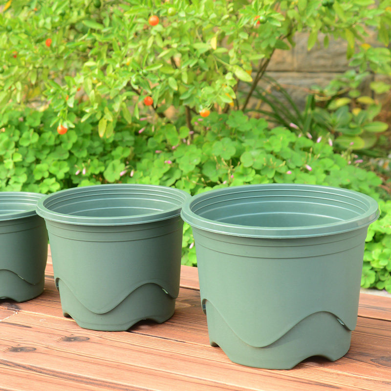 加厚矮胖塑料盆浅款加仑家用花卉种植透气矮款花盆