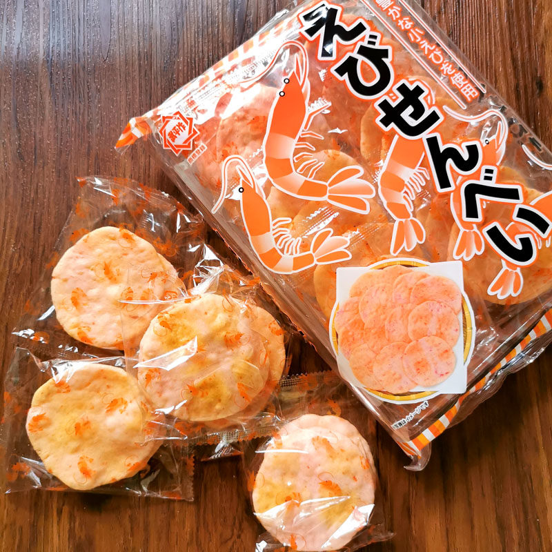 现货独立18枚仙贝鲜味虾片海鲜虾日本膨化食品