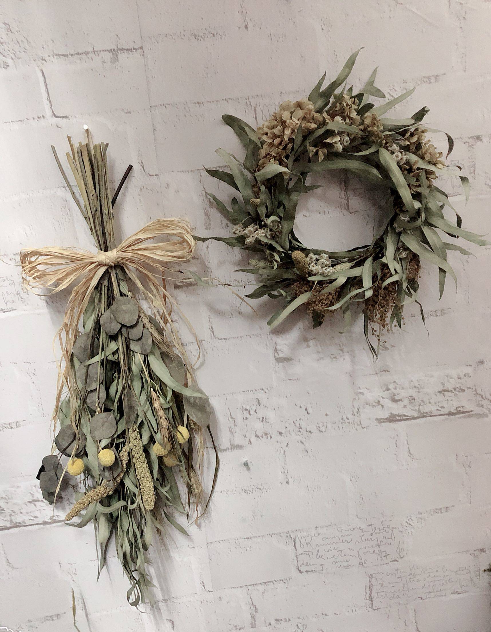 装饰森系复古挂花招财干花圣诞花环咖啡店酒吧干花