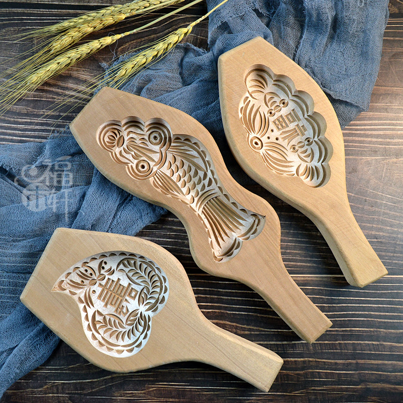 胶东手工雕刻精致凹底底面食品花样馒头卡子烘焙模具