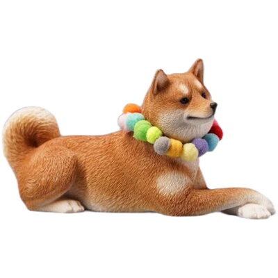 距优惠券开抢还有00:00:00包邮jxk 1/6卧姿柴犬模型仿真动物手办可爱