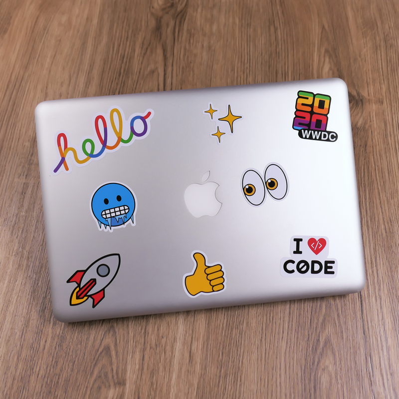 贴纸包邮32张苹果开发者大会wwdc笔记本电脑平板手机笔记本炫彩贴