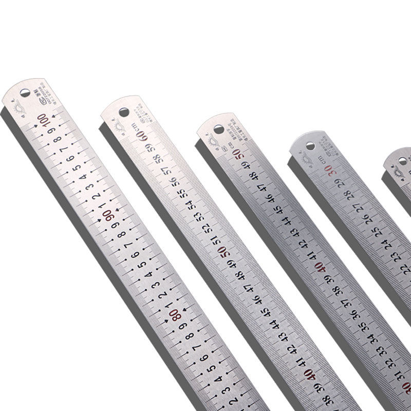 不锈钢直尺 1米钢尺 加厚钢板尺子150 300 500 600 1000mm钢直尺