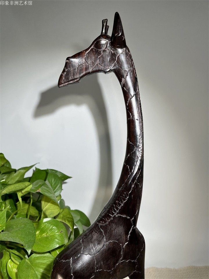 非洲原装进口黑木木雕长颈鹿路路通路路发南非家居酒店木雕