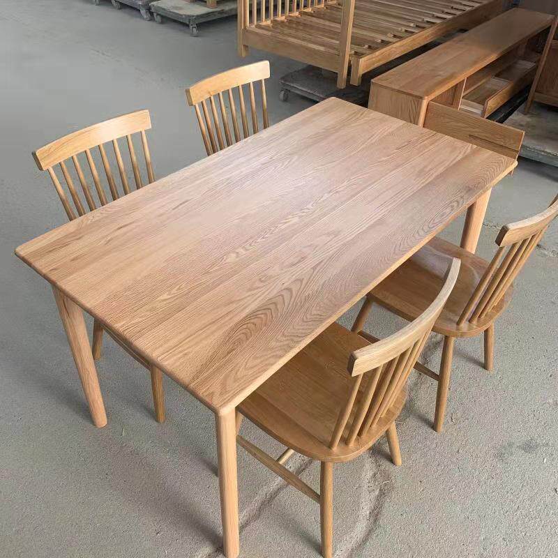 日式纯实木餐桌餐椅北欧简约饭桌小户型橡木桌椅组合环保餐厅家具