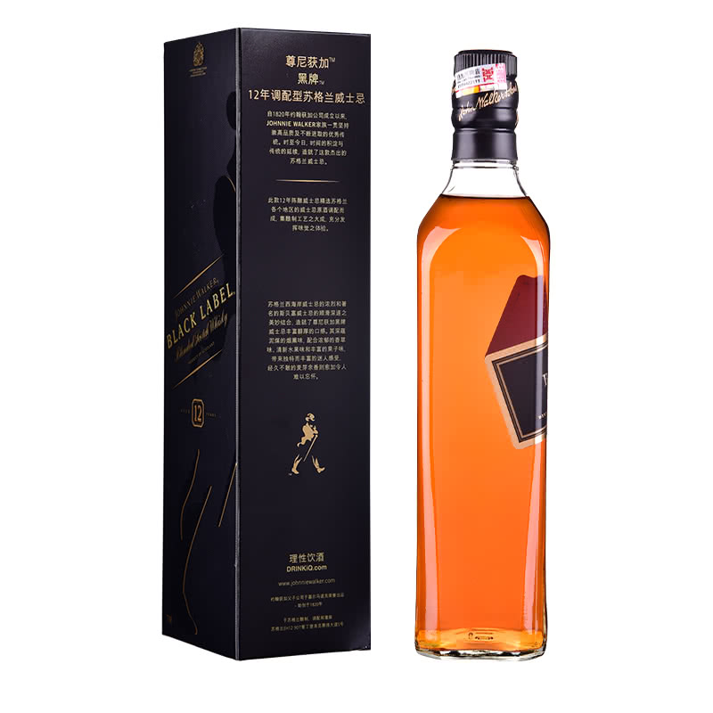 酒仙网40度英国尊尼获加黑方威士忌700ml