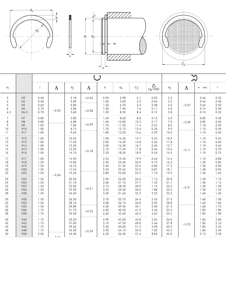 挡圈1800半圆规格卡簧包夹紧开口挡圈