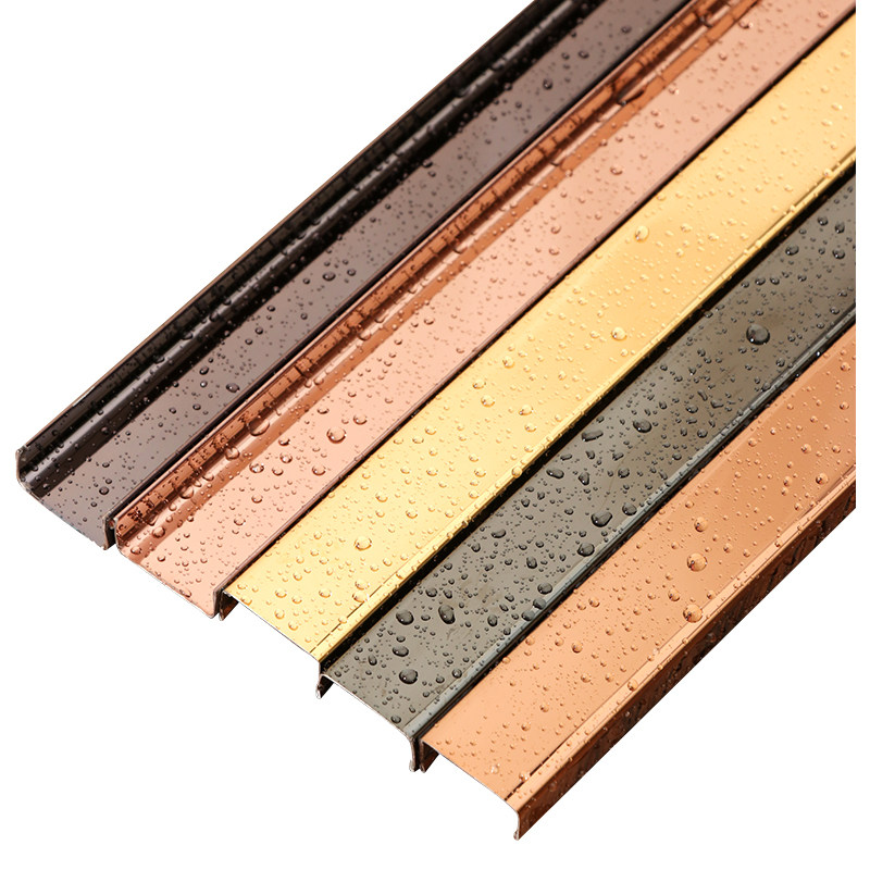 不锈钢地板压边嵌条装饰缝隙瓷砖吊顶背景墙收边条不锈钢制品