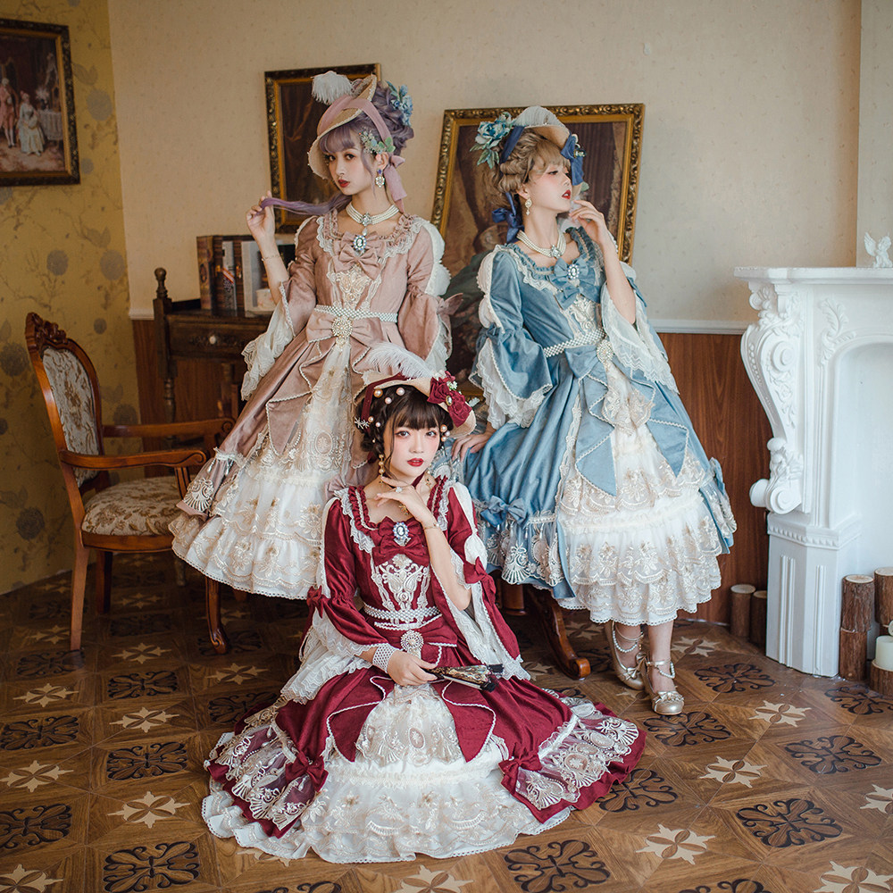 原创定制伊丽莎白lolita优雅连衣裙华丽茶会op连衣裙