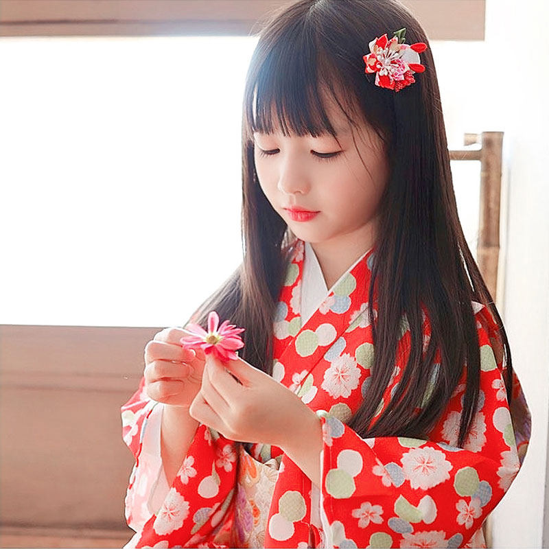 儿童和服女童日式浴衣樱花拍照小孩正装宝宝家居服套装