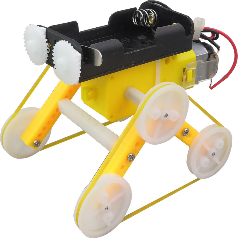 呆萌机器人履带车实验小车科技制作创意作品科学气动机械组装玩具