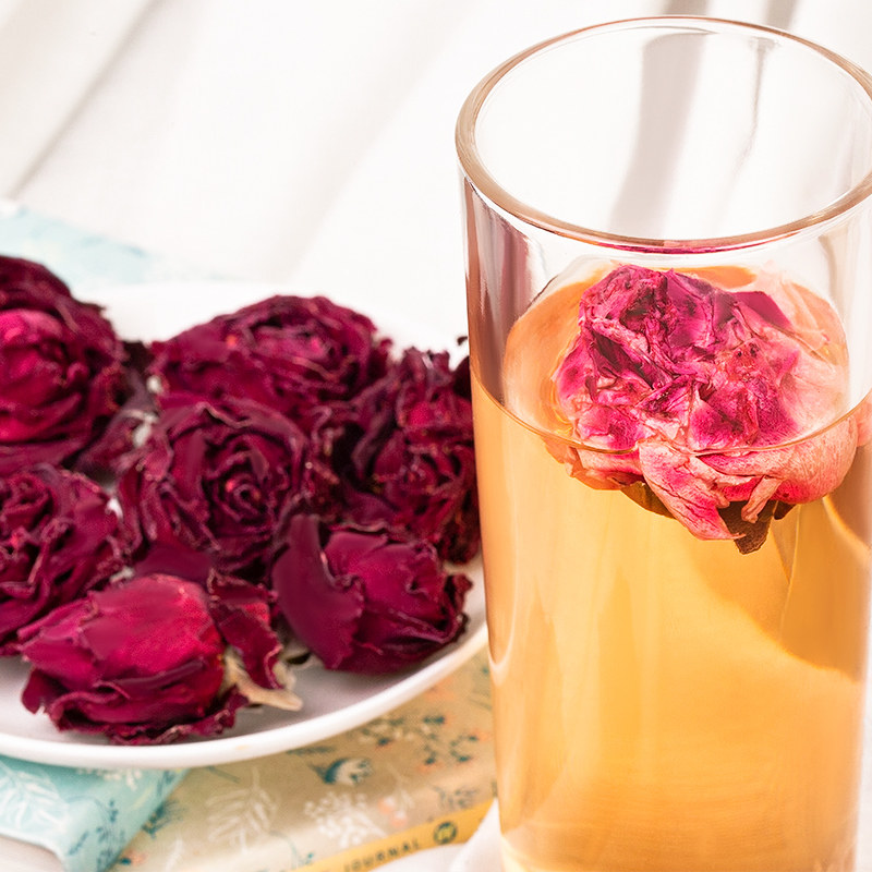 红玫瑰冻干花茶50g一朵一杯大朵花果果茶云南养生茶