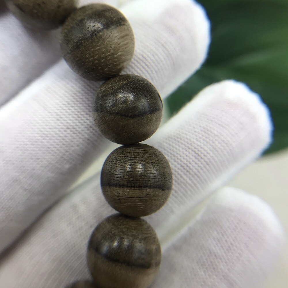 甘甜虎斑泰国暹罗虎纹沉香手链佛珠念珠12mm菩提