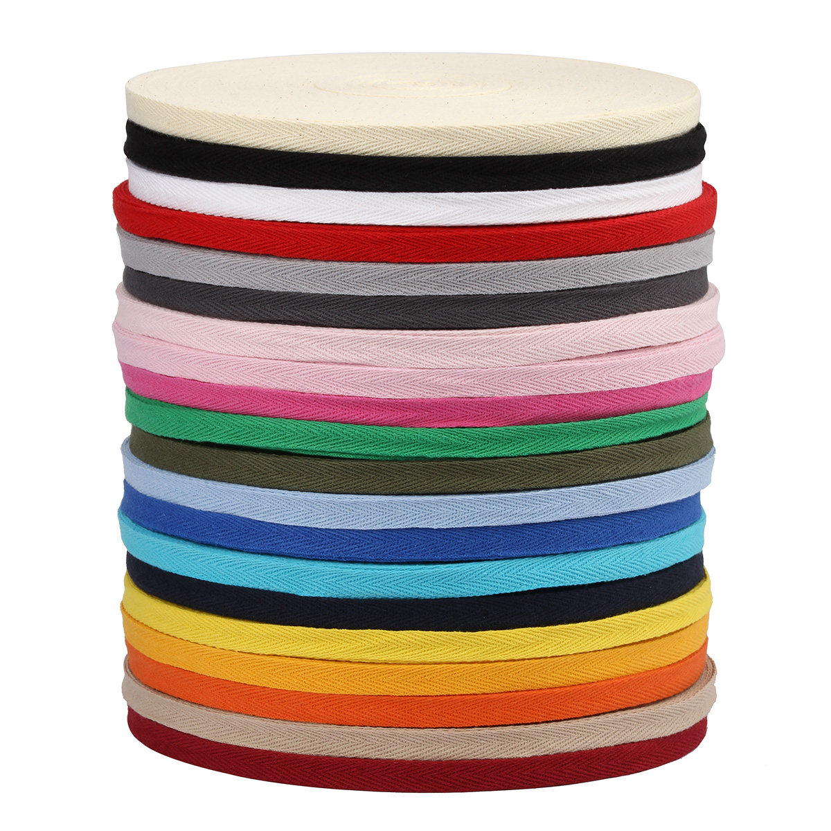 1cm彩色全棉人字棉带纯棉布带服装带包边条织带