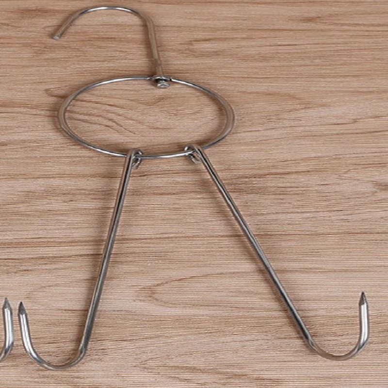 不锈钢烧烤挂钩吊炉专用双钩烤鸭钩双挂钩烧腊掉钩丁字钩取货钩子