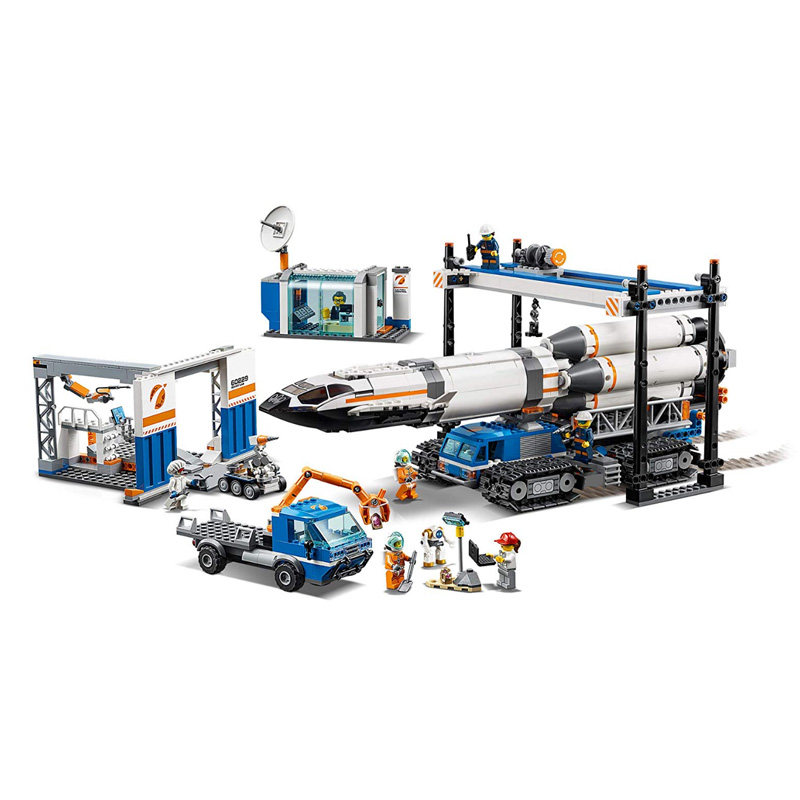 博乐城市太空系列60229火箭装载运输中心拼装塑料积木