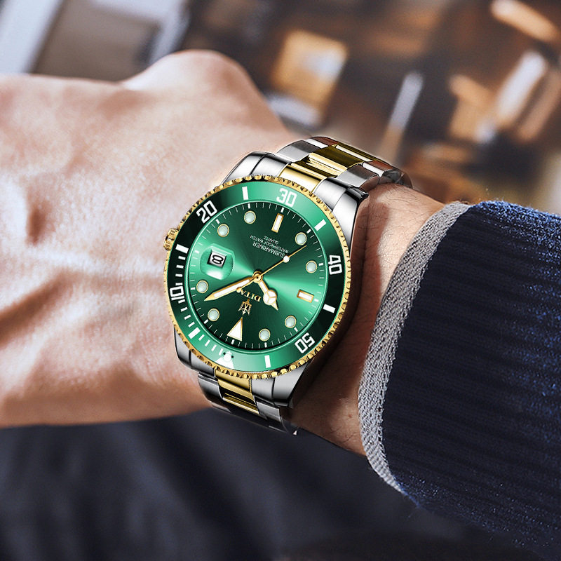 迪塔绿水鬼怪经典瑞士手表霸气男士石英表时尚商务夜光防水watch