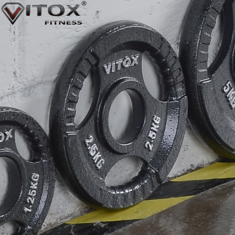 杠铃杠铃片烤漆三孔片手抓片大孔足重奥林匹克杠铃片举重架配重片