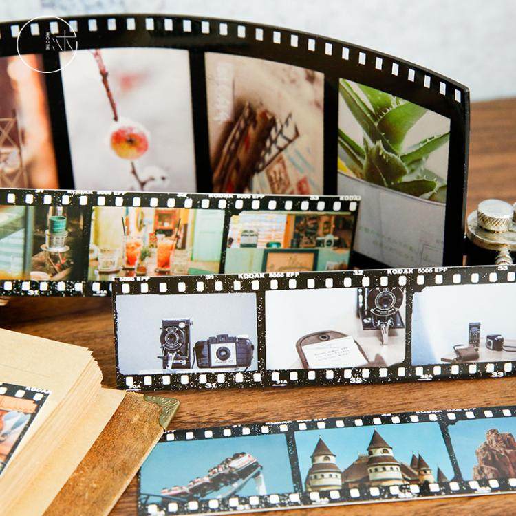 复古纸质盒装书签30张入时光胶片手账创意分隔书签