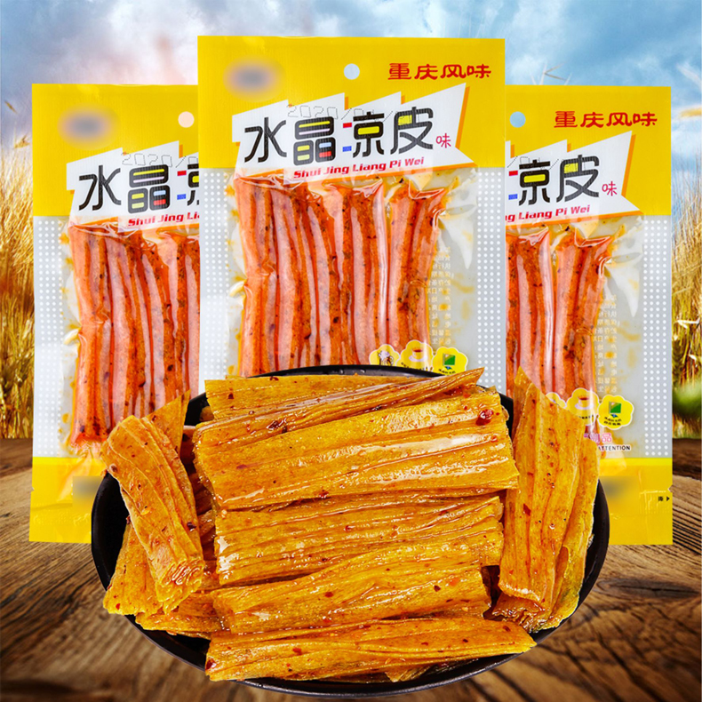 小四四川水晶凉皮辣条辣片8090童年儿时怀旧面筋制品