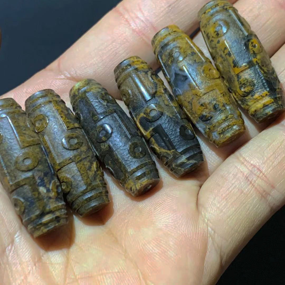 九眼天珠雅悦手链锁骨页岩复古雕刻原石玩多款项坠