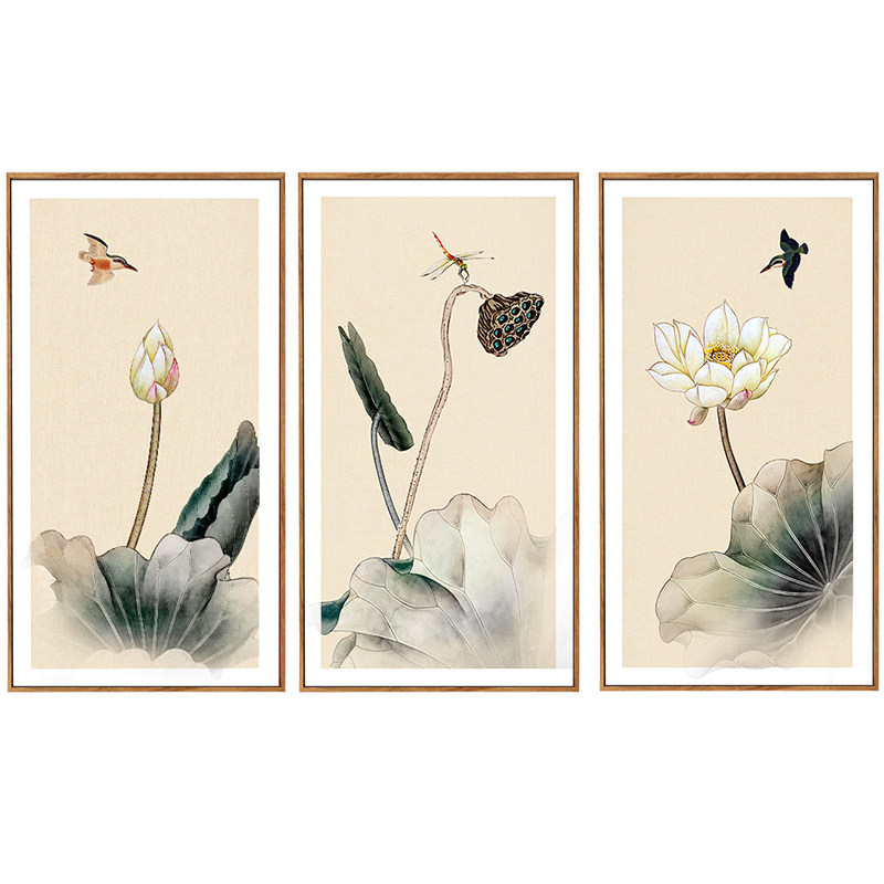 新中式意境过道走廊竖版壁画国风中国水墨画禅意现代装饰画