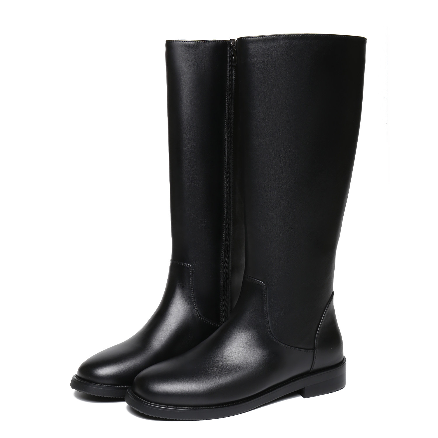 男士高筒马靴冬季加绒长筒牛皮皮靴仪仗队阅兵时装靴