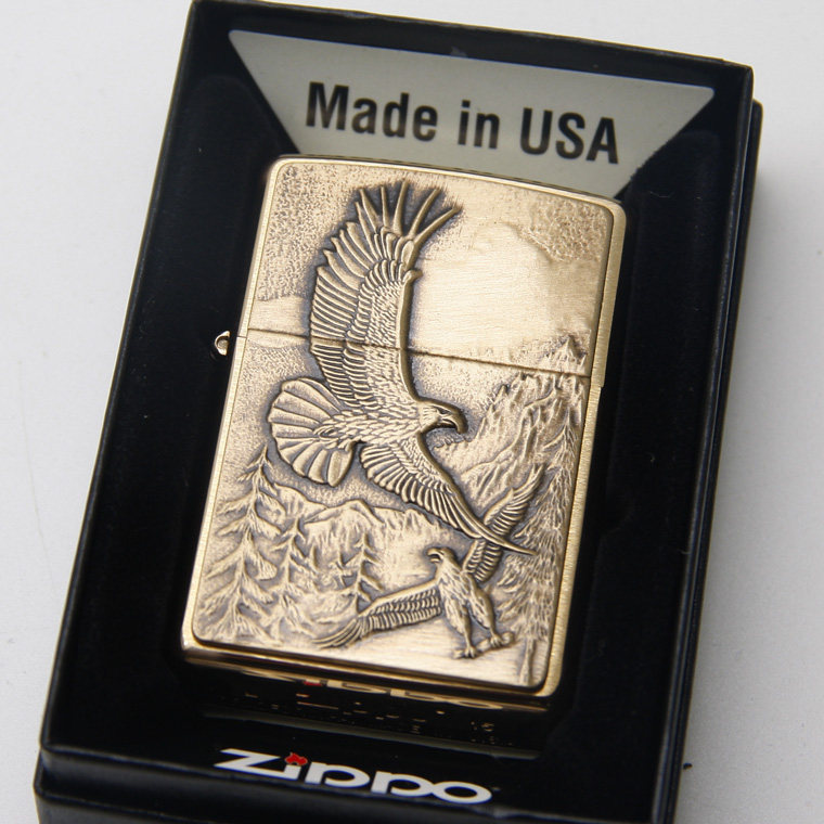 纯铜zippo打火机美版高山鹰山鹰贴章20854经典zippo