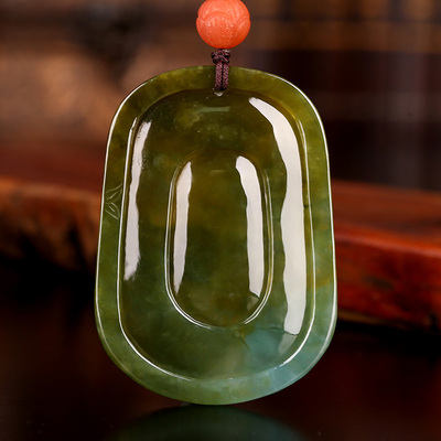 祥祯福「慈悲佛心」天然翡翠吊坠冰种意境牌挂件 玉雕大师孤品