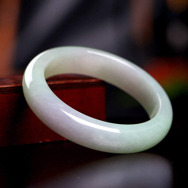 手镯祥祯天然货冰糯种春带翡翠玉镯玉手圈口手镯