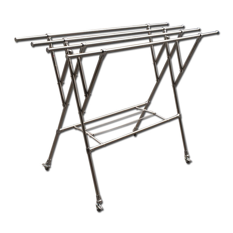 不锈钢活动晾衣架室外晒衣架落地伸缩折叠防风加厚置地