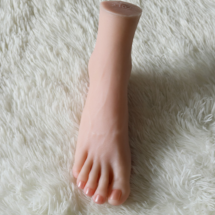 仿真足模恋足脚模无缝全硅胶柔软无骨成人模特女脚模型送丝袜指甲