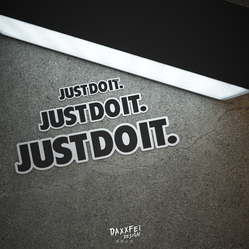 贴花大飞车贴justdoit运动潮牌防水车门汽车装饰贴