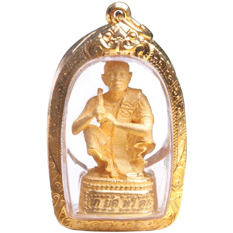 纯金泰国佛牌龙婆坤2538年版立尊自身正牌项链吊坠泰国特色