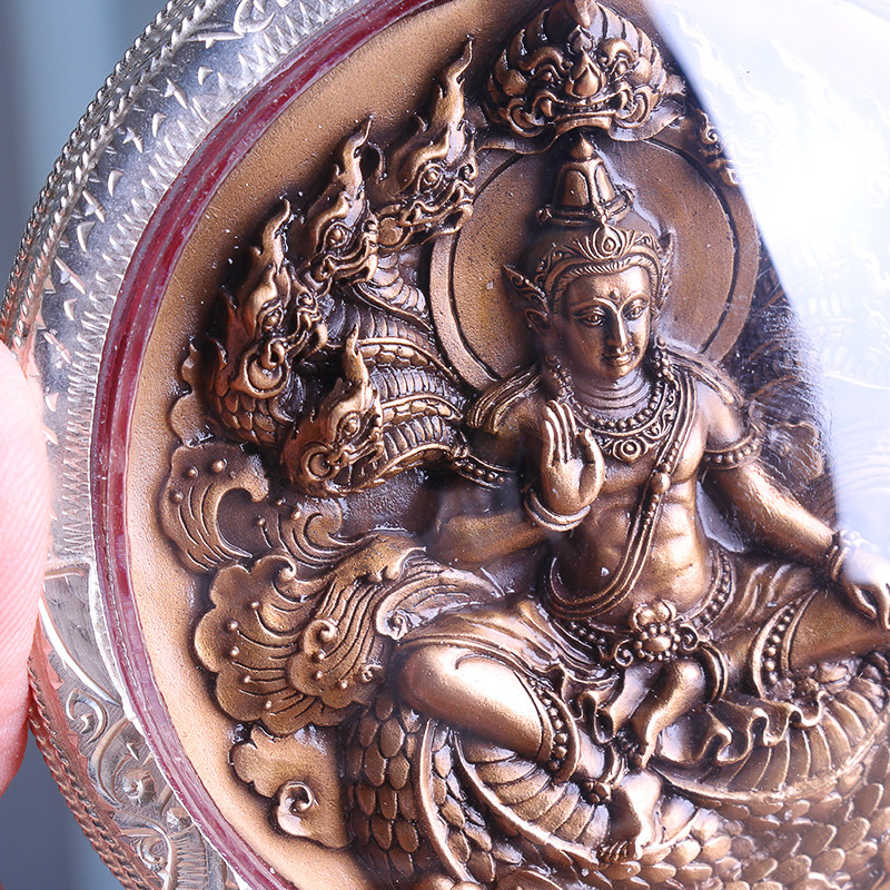 泰国佛牌真品 龙婆龙耐 泽度金 查督堪 大模九宝铜 限量版泽镀金