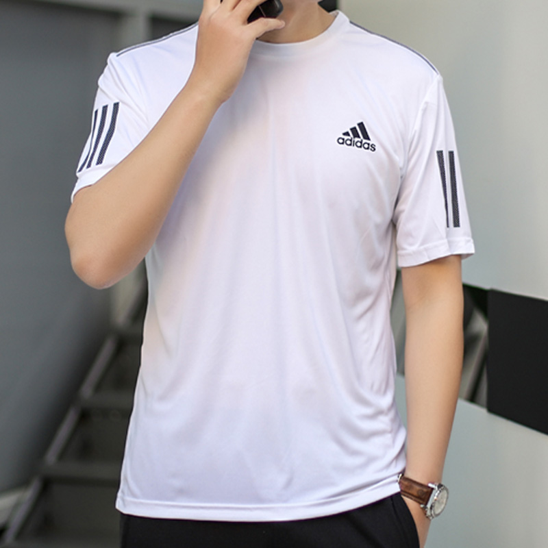 adidas阿迪达斯恤男短袖官网旗舰店圆领半袖白色体恤运动t恤