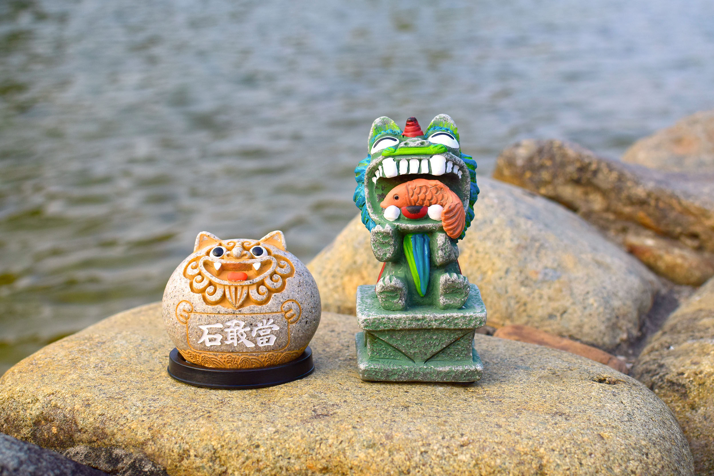 风狮冲绳狮子魔的石敢当镇金门书桌车载同款摆件摆件